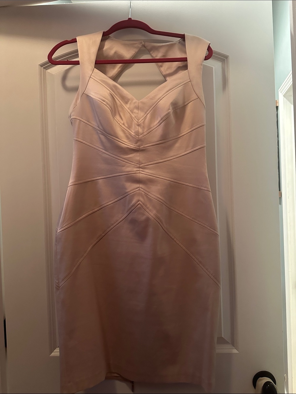 Jessica Simpson Cream Satin Dress - Classic V-Neck